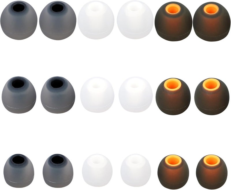 AQIMY Silicone Earbud Tips Replacement Ear Tips Earbud Covers Fit Most in-Ear Earbuds(Inner Hole 3.8mm -5.1mm) Headphone Earbud Rubber Tips9 Pairs S M L - Image 1